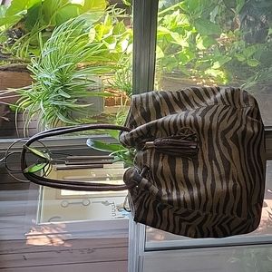 Michael kors metallic zebra purse